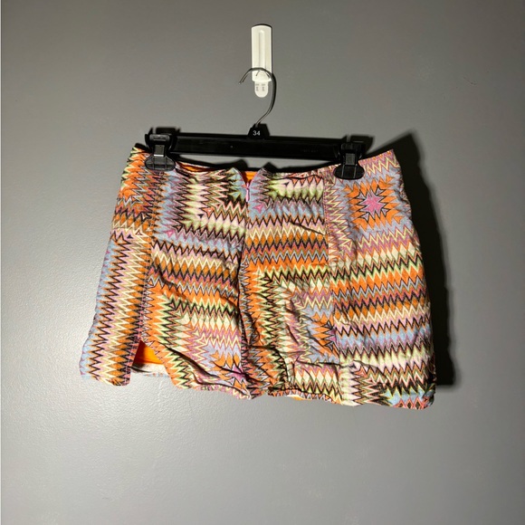 Urban Outfitters Linen Blend Geometric Mini Skirt Womens Size Medium - Picture 3 of 5